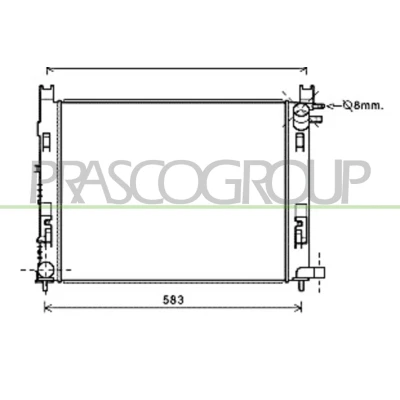 Billede af PRASCO DA226R003 Radiator Aluminium 510mm 396mm 23mm Mekanisk fuget køleripper DACIA: Dokker Express