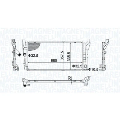 Billede af MAGNETI MARELLI 350213202900 Radiator 680 335,5 22 Loddet køleripper