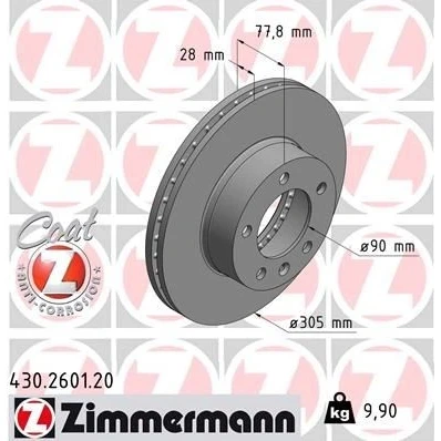 Billede af Bremseskive ZIMMERMANN 430.2601.20