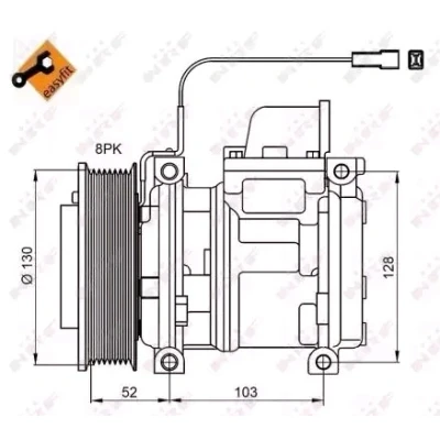 Billede af NRF 32824 Kompressor 10PA15C 24 PAG 46 med kompressorolie, tætningsring EASY FIT