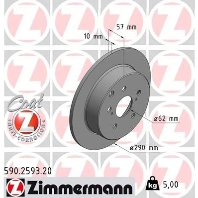 Billede af Bremseskive ZIMMERMANN 590.2593.20