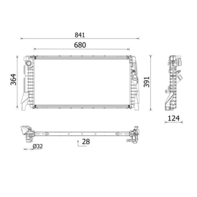 Billede af MAHLE ORIGINAL CR 2747 000P Radiator Aluminium 681mm 363mm 28mm Loddet køleripper