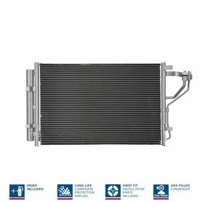 Billede af NISSENS 940268 Kondensator med tørrer Aluminium 608 R 134a KIA: cee‘d II Sportswagon, Hatchback, HYUNDAI: i30 Stationcar