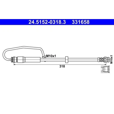 Billede af ATE 24.5152 0318.3 Bremseslange 318 M10x1