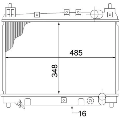 Billede af MAHLE ORIGINAL CR 1524 000S Radiator til køretøjer med/uden klimaanlæg 488 350 16 Loddet køleripper TOYOTA: Yaris I Hatchback, Verso