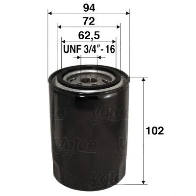 Billede af VALEO 586066 Oliefilter UNF 3/4&quot; 16 Påskruet filter VOLKSWAGEN: Lupo / 3L, Polo III Variant, Hatchback, SKODA: FELICIA 2, 1