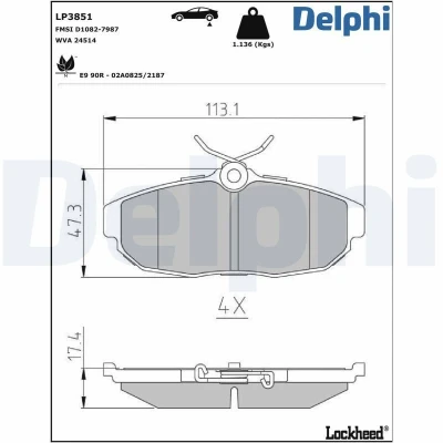 Billede af Bremseklodser DELPHI LP3851