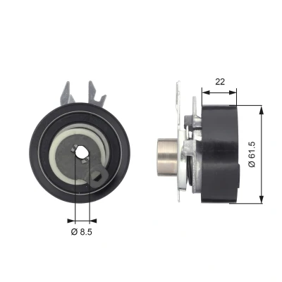 Billede af GATES FleetRunner Micro V Stretch Fit T43061 Strammehjul, tandrem VOLKSWAGEN: Golf 4, Polo IV Hatchback