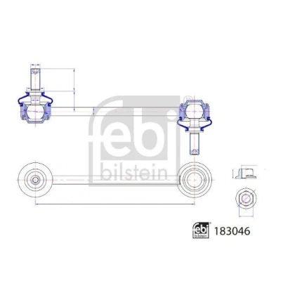 Billede af FEBI BILSTEIN 183046 Stabstag Bagaksel venstre, højre 170 M10 x 1,5 med selvlåsende møtrik, møtrik Stål DS: DS7 Crossback