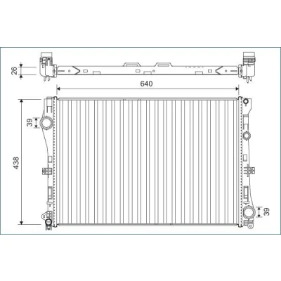 Billede af VALEO 701142 Radiator Aluminium 438 640 26 uden kølemiddelregulering MERCEDES BENZ: E klasse Sedan