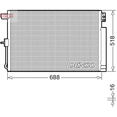 Billede af DENSO DCN06019 Kondensator med tørrer R 134a JEEP: GRAND CHEROKEE 4
