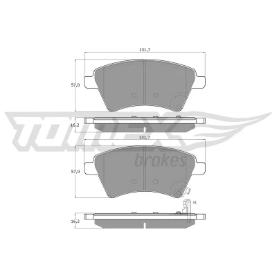 Billede af TOMEX brakes TX 15 19 Bremseklodser foraksel med akustisk advarsel for slid SUZUKI: SX4 I Hatchback, Sedan