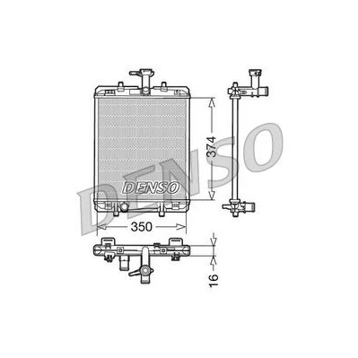 Billede af DENSO DRM21602 Radiator Aluminium 350 374 16 CITROËN: C1 I, II, TOYOTA: Aygo, PEUGEOT: 107 Hatchback