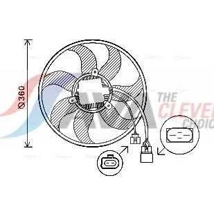Billede af PRASCO VN7537 Køleventilator 360 12 220 3 uden kølerventilatorramme (karm) VOLKSWAGEN: Golf 5, Touran I, Jetta 4, SKODA: Fabia 2, Octavia 2 Combi