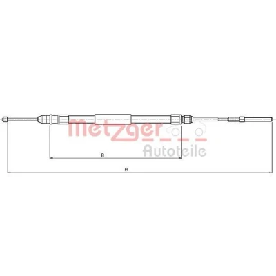 Billede af METZGER 10.4136 Håndbremsekabel bagved til højre 1708/1140 Skivebremse COFLE BMW: 3 Sedan, Coupe, Compact