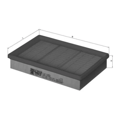 Billede af MAHLE ORIGINAL LX 1053 Luftfilter 47,3 252 163,6, 163,6 Filterindsats BMW: X3