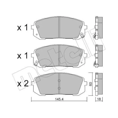Billede af METELLI 22 1298 0 Bremseklodser med akustisk advarsel for slid