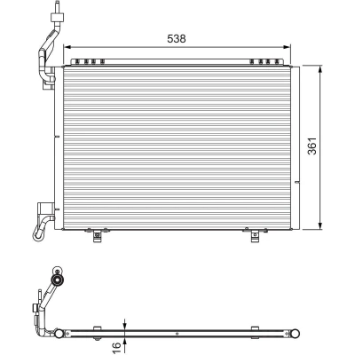 Billede af VALEO 814074 Kondensator uden tørrer Aluminium 361 R 134a FORD: FIESTA 6