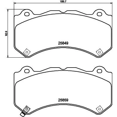 Billede af HELLA 8DB 355 021 041 Bremseklodser med akustisk advarsel for slid CHEVROLET: Camaro V Coupe