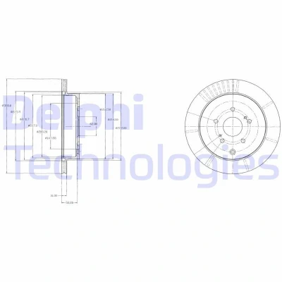 Billede af DELPHI BG4329 Bremseskiver 308 16 5 ventileret olieret ubehandlet uden hjullejer, ABS sensorring SUZUKI: Grand Vitara 2 SUV
