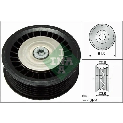 Billede af INA 532 0678 10 Remstrammerhjul RENAULT: TWINGO 2, GRAND SCENIC 4, CLIO MERCEDES BENZ: B klasse, DACIA: LOGAN MCV 2