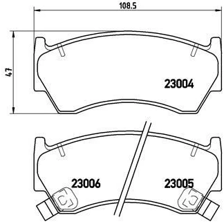 Billede af BREMBO P 56 033 Bremseklodser med akustisk advarsel for slid uden tilbehør NISSAN: ALMERA 1, 1 Hatchback