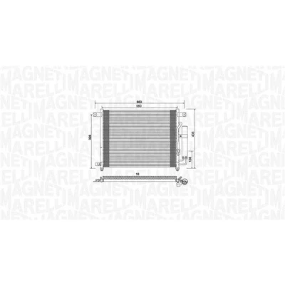 Billede af MAGNETI MARELLI 350203943000 Kondensator med tørrer 580x435x18 435 580 18 CHEVROLET: Aveo / Kalos Hatchback