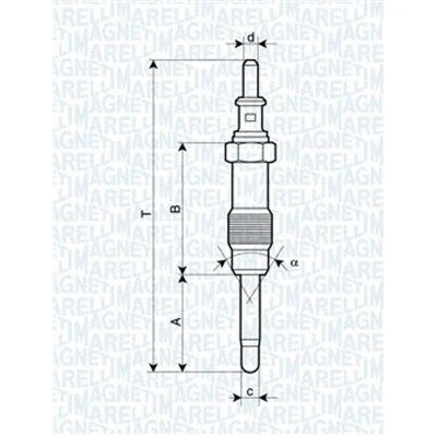 Billede af MAGNETI MARELLI 062900046304 Gløderør 11,5V 10A M12X1,25 MERCEDES BENZ: Sprinter 3 T Ladvogn/Chassis
