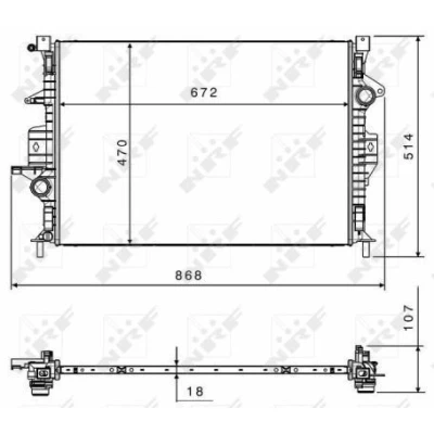 Billede af NRF 58499 Radiator Aluminium 672 470 18 Loddet køleripper