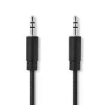 Billede af Stereo Audio kabel 3.5 mm Hanstik Nikkelplateret 5.00 m Runde Sort Box