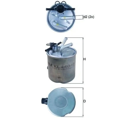 Billede af MAHLE ORIGINAL KL 440/37 Brændstoffilter Ledningsfilter 10 10,0 NISSAN: NP300 Navara Pick up
