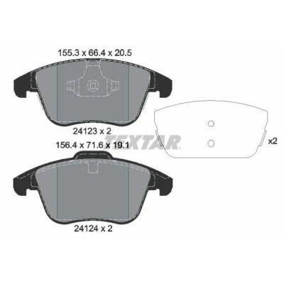 Billede af TEXTAR 2412305 Bremseklodser Ikke forberedt til slidindikator LAND ROVER: Range Rover Evoque, MG: MG HS