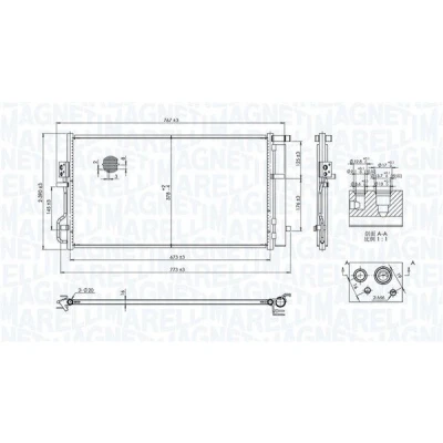 Billede af MAGNETI MARELLI 350203101100 Kondensator med tørrer 673x378x16 378 673 16