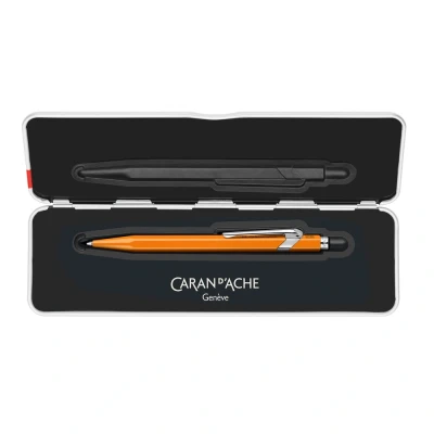 Billede af Kuglepen CARAN D&#039;ACHE 849 Pop Line Fluo, M, med etui, orange, 1 stk.