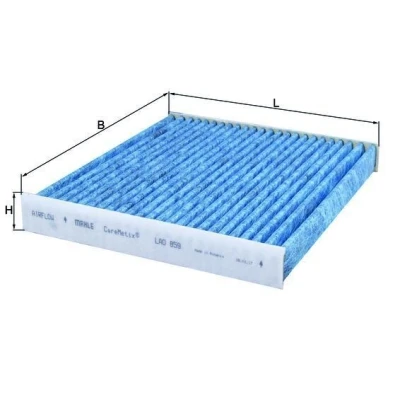 Billede af MAHLE ORIGINAL LAO 859 Kabinefilter Aktivkulfilter, med antiallergisk virkning, antibakteriel virkning 200,0 214 30,0 CST4624