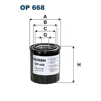 Billede af FILTRON OP 668 Oliefilter M 23 X 1.5 Påskruet filter SCANIA: P,G,R,T series