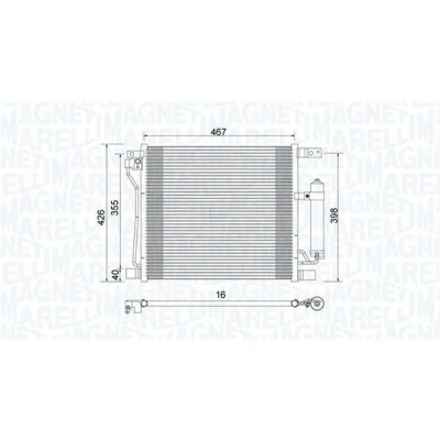Billede af MAGNETI MARELLI 350203992000 Kondensator 466x408x16 408mm 466mm 16mm NISSAN: Juke (F15) 1.6 DIG T 4x4, T, NISMO 4x4