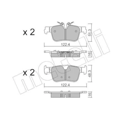 Billede af METELLI 22 1390 0 Bremseklodser Forberedt til slidindikator VOLVO: V60 II, V90 II Stationcar, S90