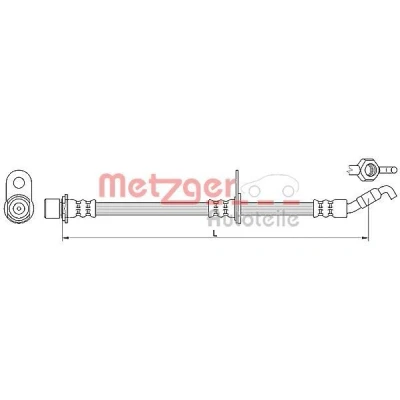 Billede af METZGER 4110621 Bremseslange 451 M10 x 1