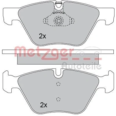 Billede af METZGER 1170203 Bremseklodser foraksel Ekskl. slidadvarselskontakt med anti knirke plade BMW: 3 Touring, Sedan, 1 Hatchback