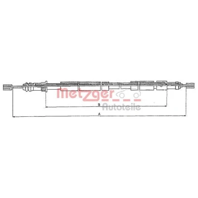 Billede af METZGER 10.6026 Håndbremsekabel bagved til højre 1614/1346 Skivebremse COFLE PEUGEOT: 306 Hatchback