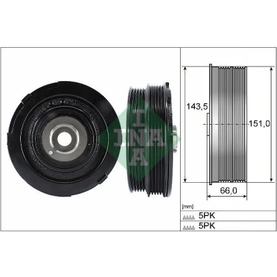 Billede af INA 544 0069 10 Remskive Krumtapaksel 151,50, 143,50 BMW: 3 Touring, Sedan