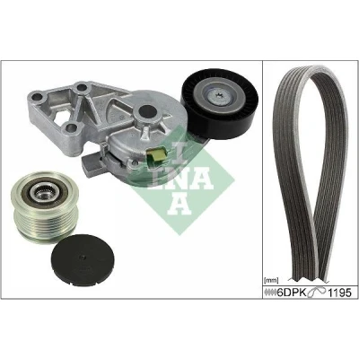Billede af INA 529 0465 20 Kileribberem Med friløbsremskive VOLKSWAGEN: Golf 4, Transporter 5, 4 Variant, SKODA: Octavia 1 Combi, I Hatchback
