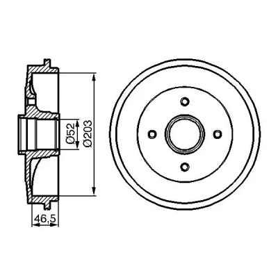 Billede af BOSCH 0 986 477 124 Bremsetromler uden hjullejer 247 bagaksel PEUGEOT: 206 Hatchback