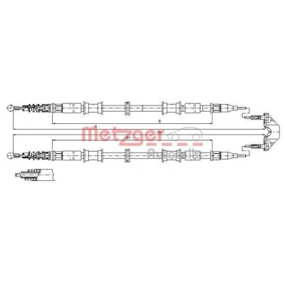 Billede af METZGER 11.5866 Håndbremsekabel bag 1677/1495+1677/1495 Skivebremse COFLE OPEL: Zafira A