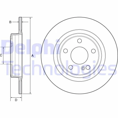 Billede af DELPHI BG4558C Bremseskiver 295 10 5 fuldstændigt coatet ubehandlet uden hjullejer, ABS sensorring MERCEDES BENZ: A klasse, B CLA Coupe