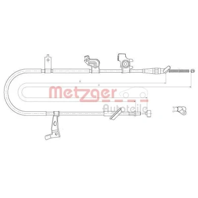 Billede af METZGER 17.5060 Håndbremsekabel bagved til højre 1797/1548 Tromlebremse COFLE SUZUKI: SX4 I Hatchback