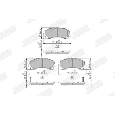 Billede af JURID 573467J Bremseklodser med akustisk advarsel for slid uden tilbehør ISUZU: D Max II Pick up
