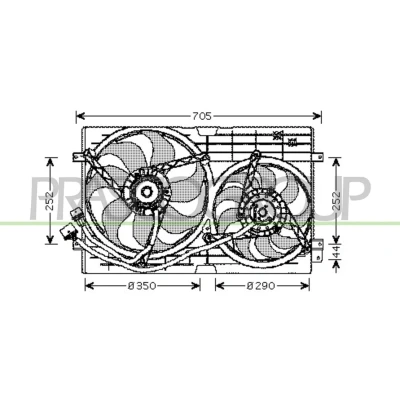 Billede af PRASCO AD200F002 Køleventilator 350 12 250 200 VOLKSWAGEN: Golf 4, Polo IV Hatchback, AUDI: TT Roadster, SKODA: Octavia I Fabia 2