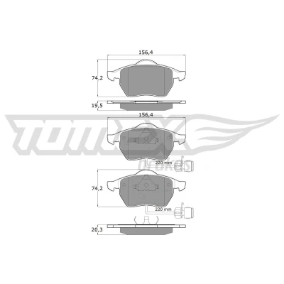 Billede af TOMEX brakes TX 10 941 Bremseklodser foraksel Inkl. slidadvarselskontakt AUDI: A4 B6 Sedan, B5 Avant, VOLKSWAGEN: Passat GP Variant